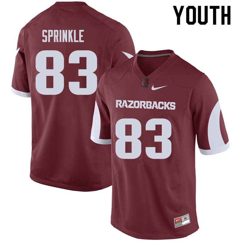 Youth #83 Jeremy Sprinkle Arkansas Razorback College Football Jerseys Sale-Cardinal